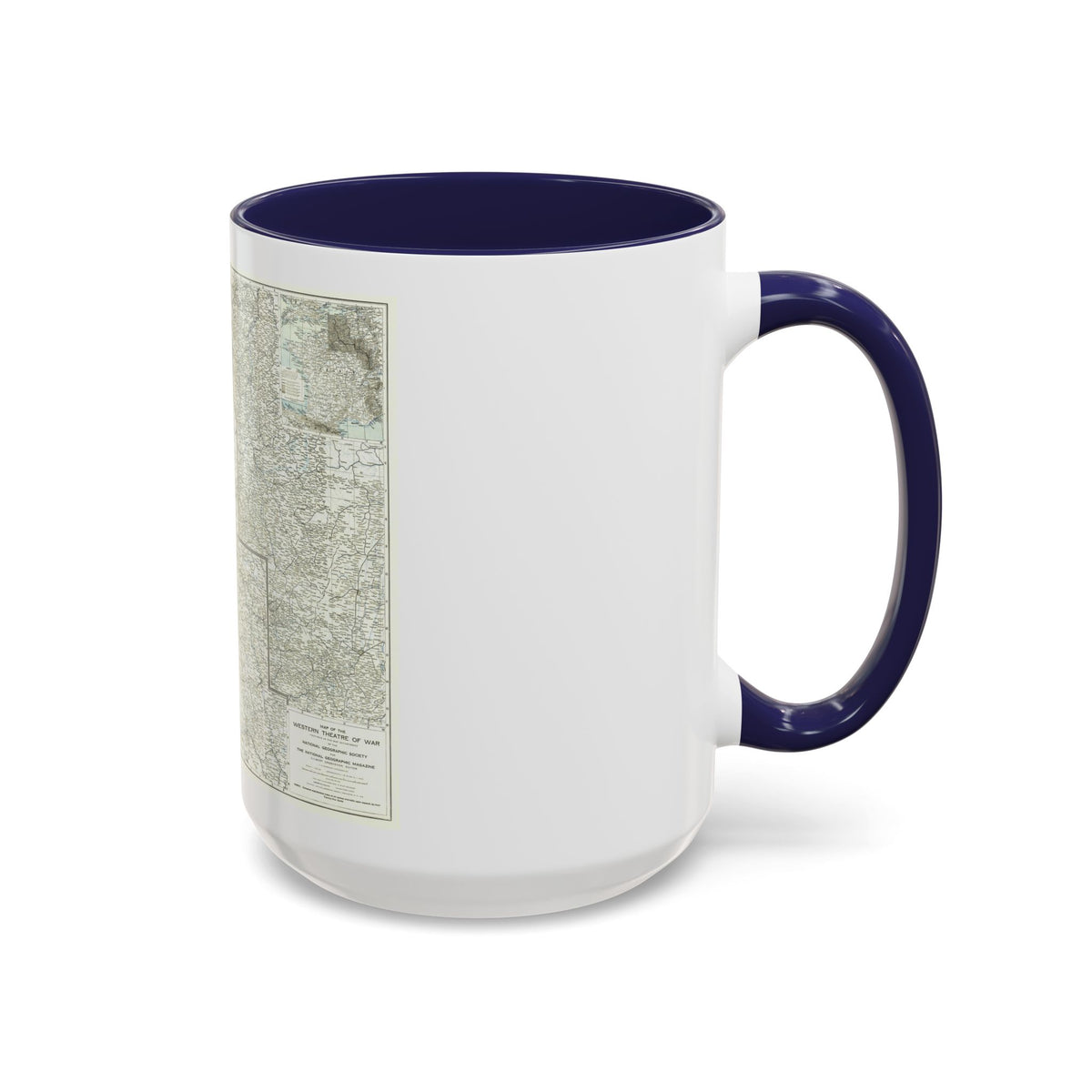 Western Theatre of War (1918) (Map) Accent Coffee Mug
