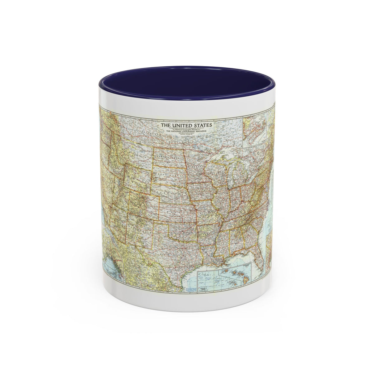USA - The United States (1956) (Map) Accent Coffee Mug
