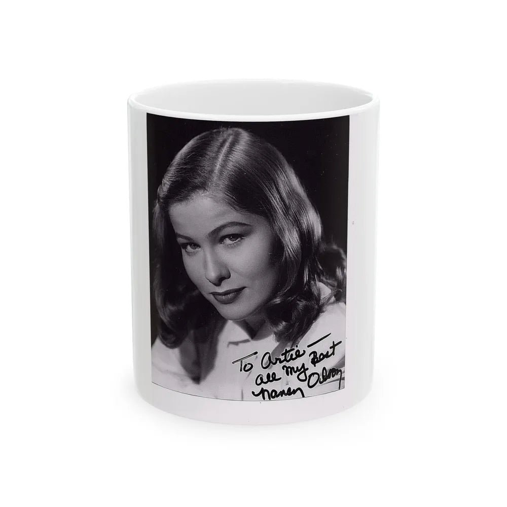 Nancy Olson #07 (Vintage Female Icon) White Coffee Mug-11oz-Go Mug Yourself