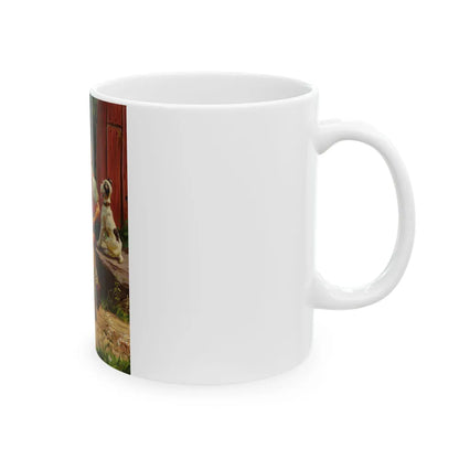 Feeding the Lambs - White Coffee Mug-Go Mug Yourself