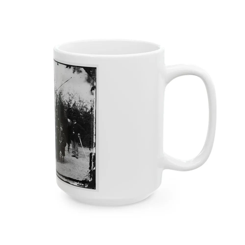 District Of Columbia. Gen. William Gamble And Staff At Camp Stoneman, The Cavalry Depot At Giesborough Point (U.S. Civil War) White Coffee Mug-Go Mug Yourself