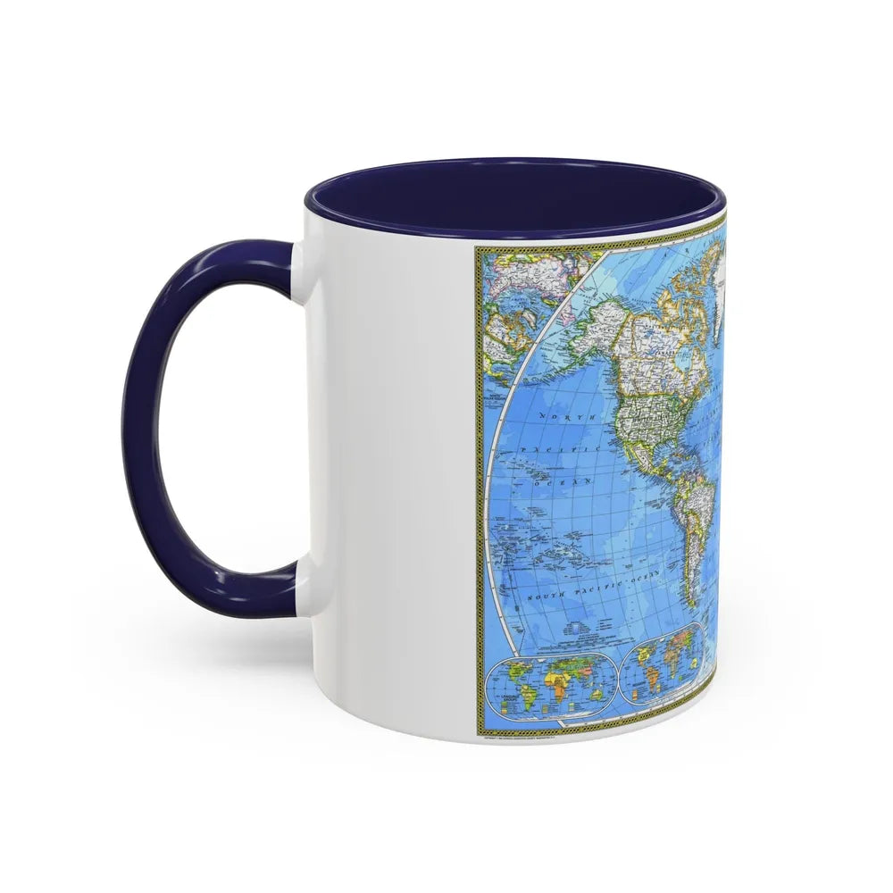 World Map (1981) (Map) Accent Coffee Mug-Go Mug Yourself