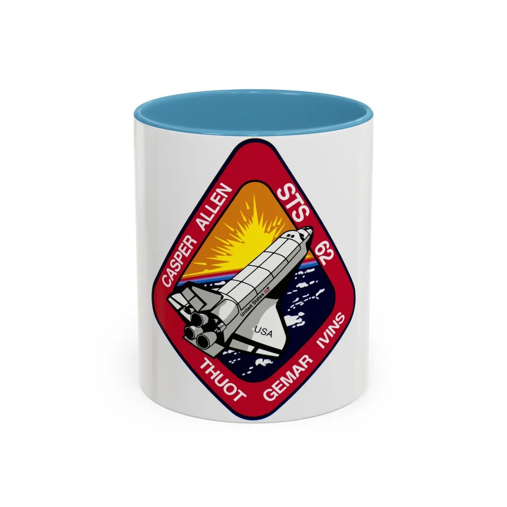 STS 62 (NASA) Accent Coffee Mug-11oz-Light Blue-Go Mug Yourself