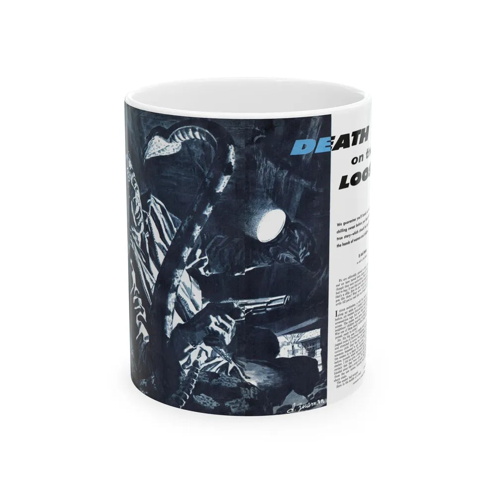 Death on the Loose, Bluebook for Men, February 1961 - White Coffee Mug-11oz-Go Mug Yourself