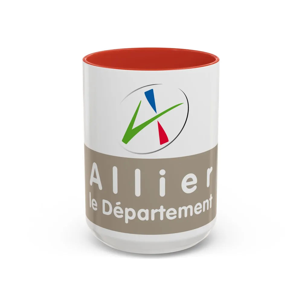 Flag of Allier France - Accent Coffee Mug-15oz-Red-Go Mug Yourself