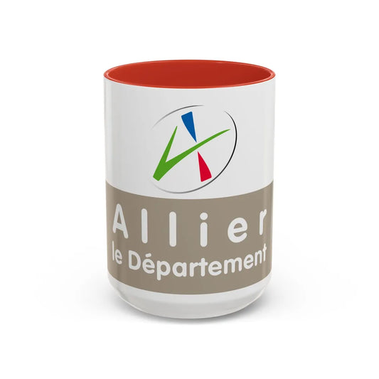 Flag of Allier France - Accent Coffee Mug-15oz-Red-Go Mug Yourself