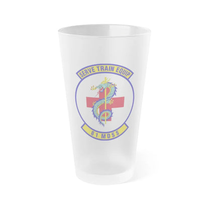 81st Medical Support Squadron (U.S. Air Force) Frosted Pint Glass 16oz-16oz-Frosted-Go Mug Yourself