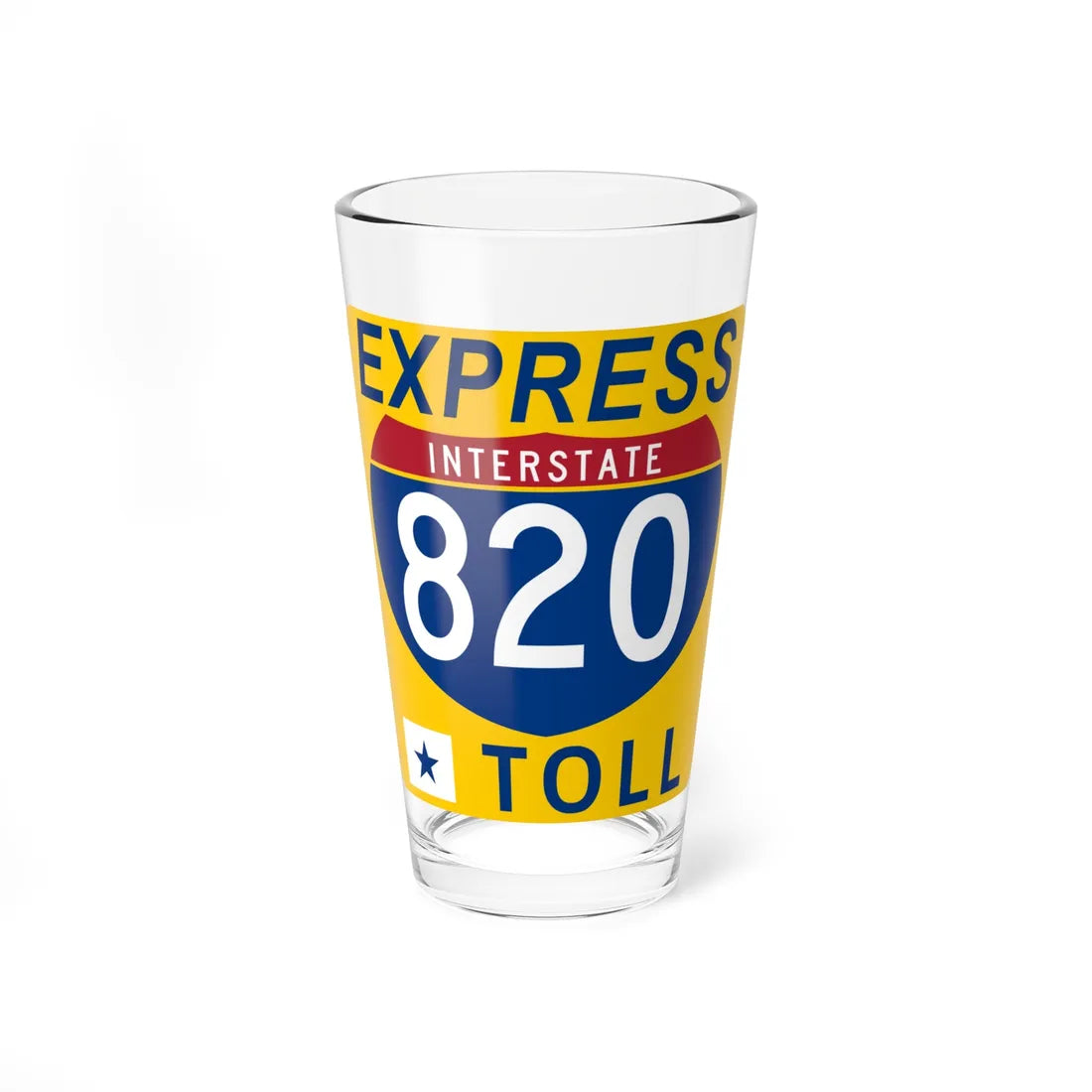 820 Express Lane free (Texas) (Road Sign) Pint Glass 16oz 16oz - Go Mug Yourself