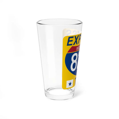 820 Express Lane free (Texas) (Road Sign) Pint Glass 16oz - Go Mug Yourself