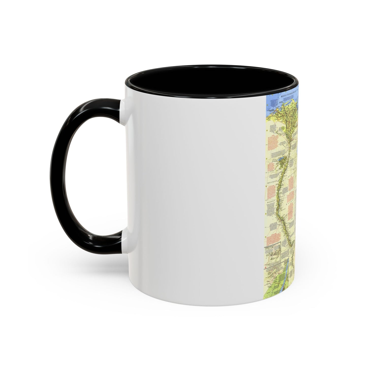 Egypt - Nile Valley, Land of the Pharaohs (1965) (Map) Accent Coffee Mug