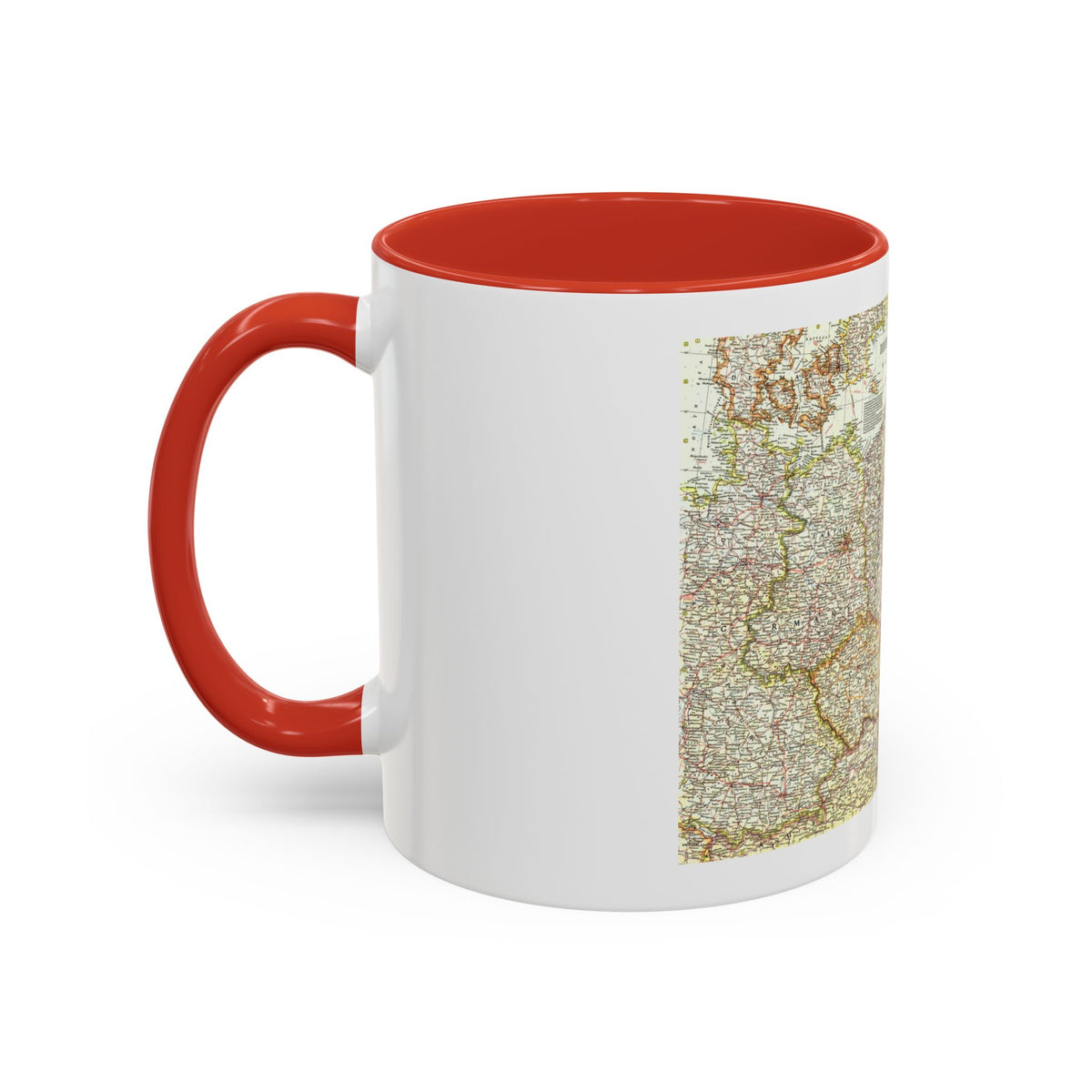 Poland and Czechoslovakia (1958) (Map) Accent Coffee Mug