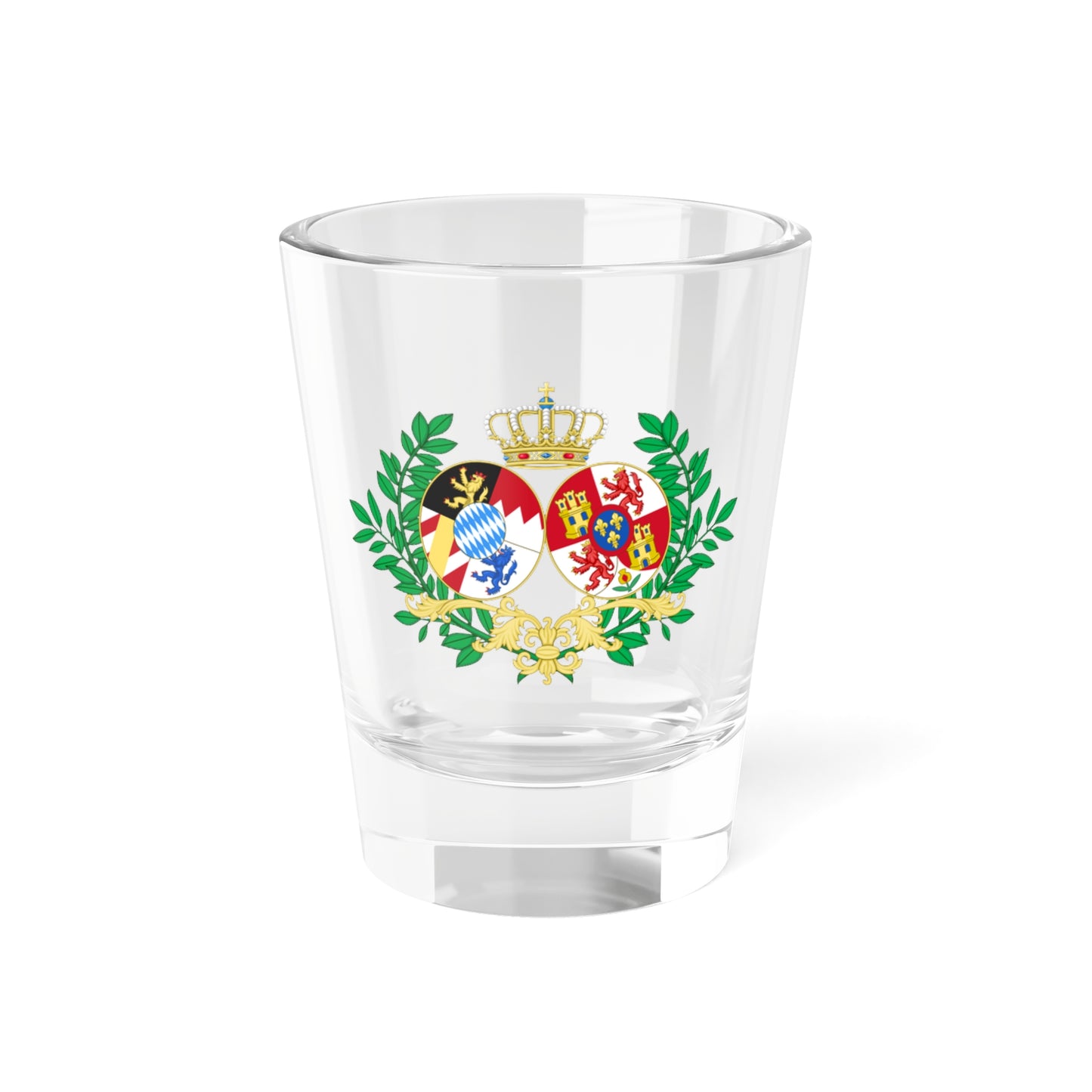 Coat of Arms of Infanta Amelia of Spain Princess Adalbert of Bavaria (Germany) (Coat of Arms) Shot Glass 1.5oz