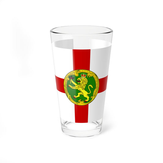 Flag of Alderney (United Kingdom) Pint Glass 16oz