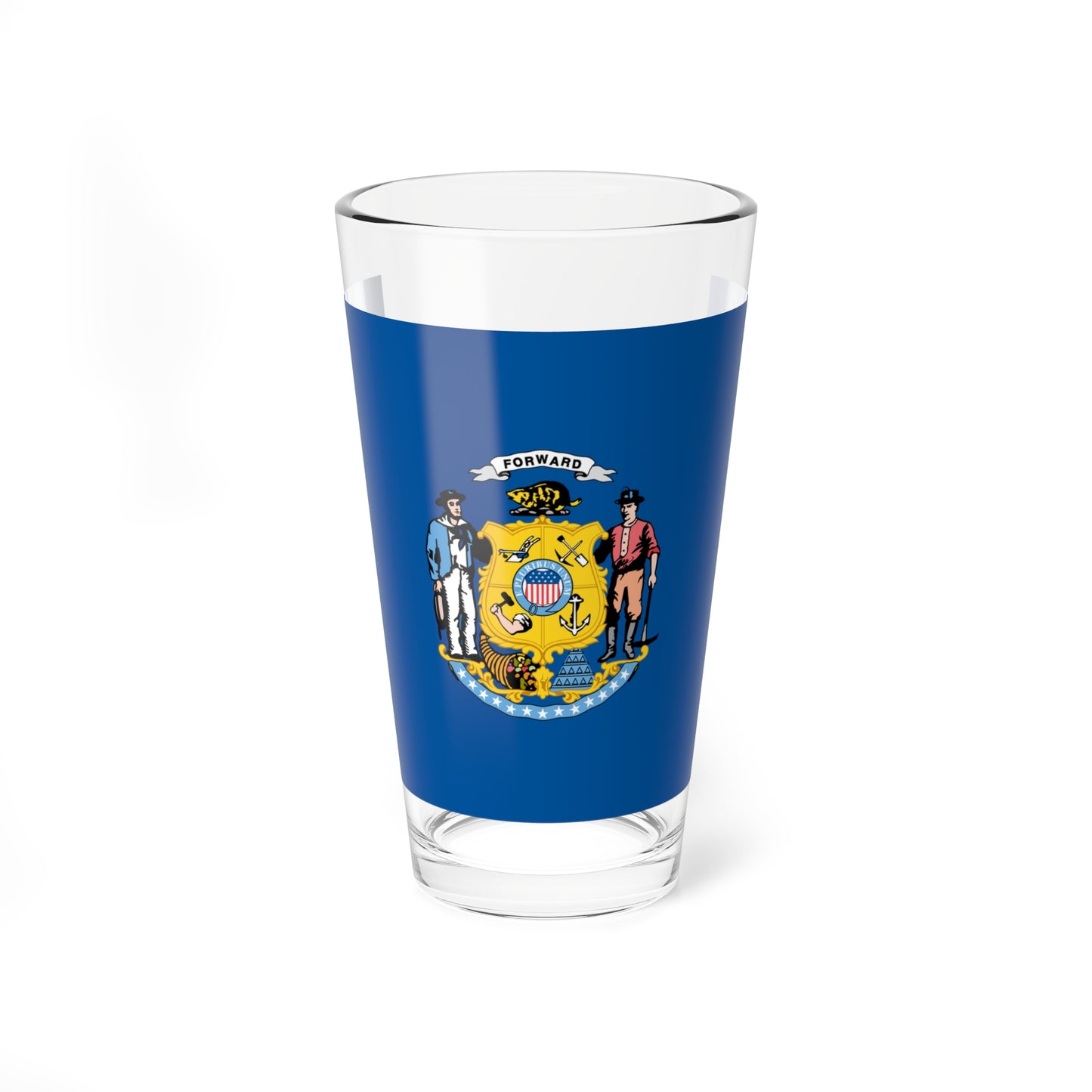 Flag of Wisconsin 1913-1981 unofficial (United States) Pint Glass 16oz