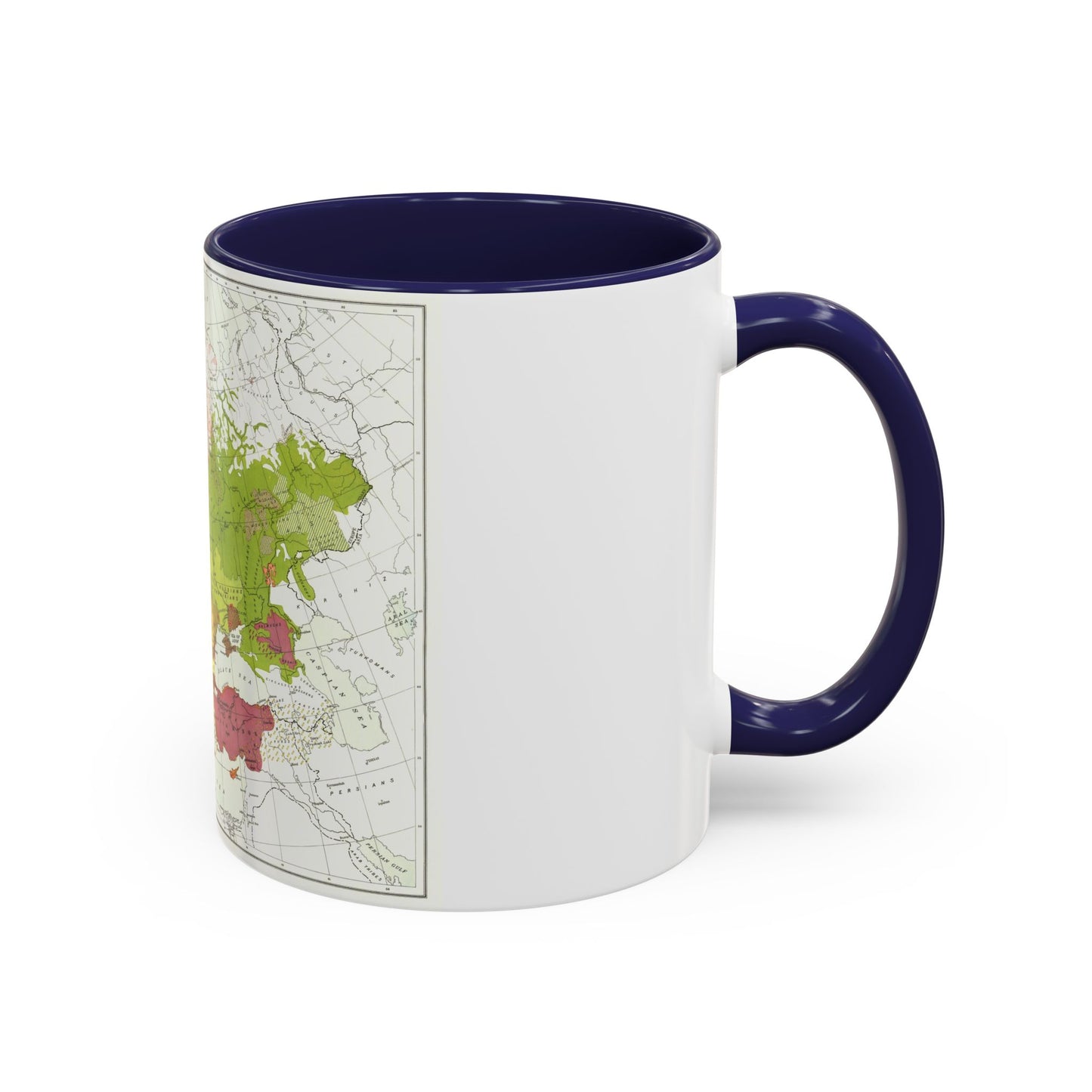 Europe & Adjoining Asia & Africa - The Races of (1919) (Map) Accent Coffee Mug