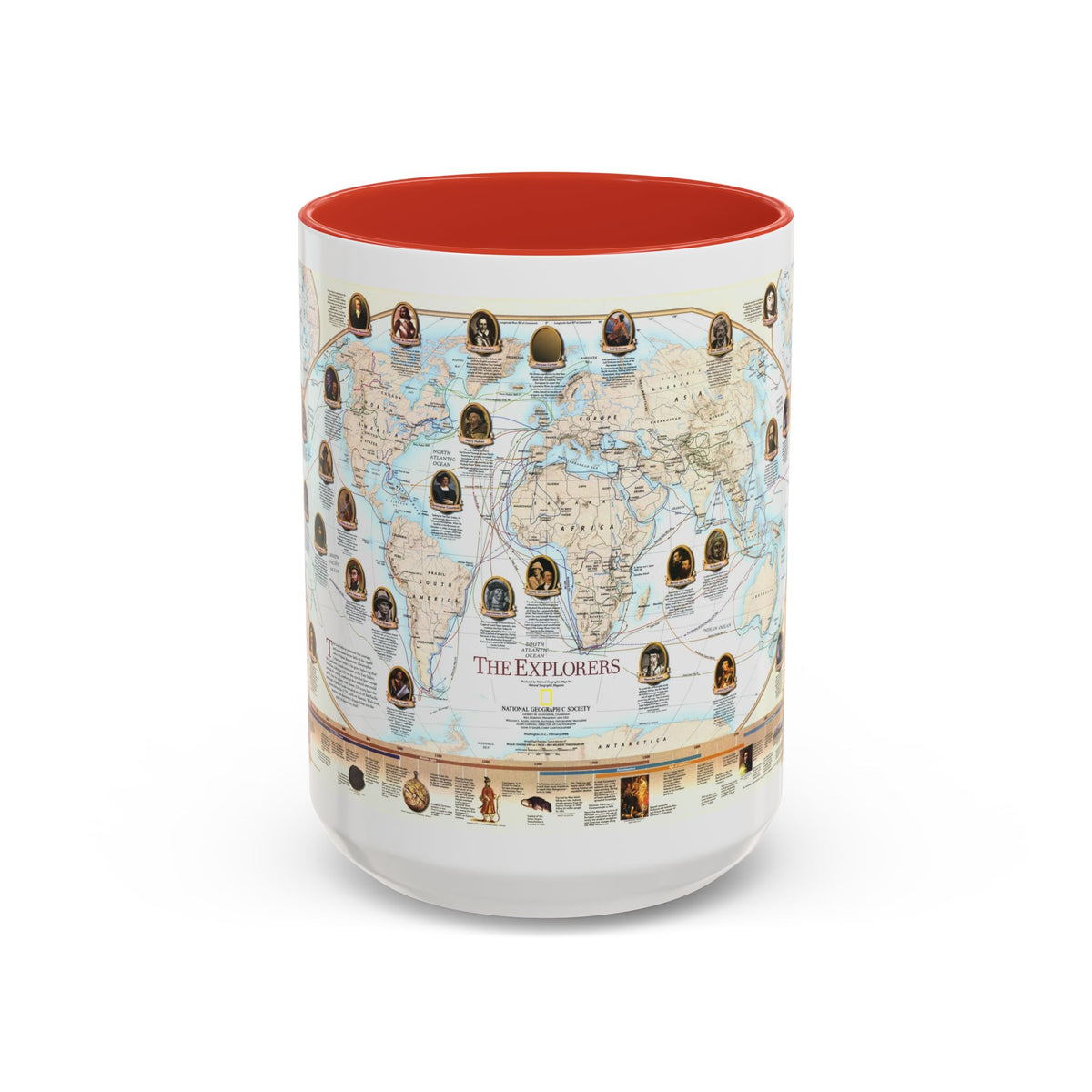 World Map - Explorers (1998) (Map) Accent Coffee Mug