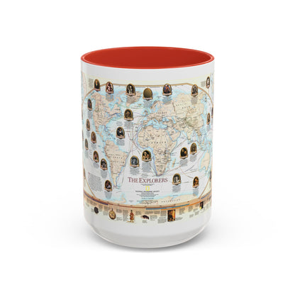 World Map - Explorers (1998) (Map) Accent Coffee Mug