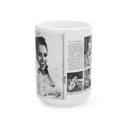 Dorothy Dandridge #99 - Pages 5 & 6 of 8 Featuring, Dorothy with, 4 B&W Photos & Article from Pageant Digest Mag. June '55 (Vintage Female Icon) White Coffee Mug-15oz-Go Mug Yourself