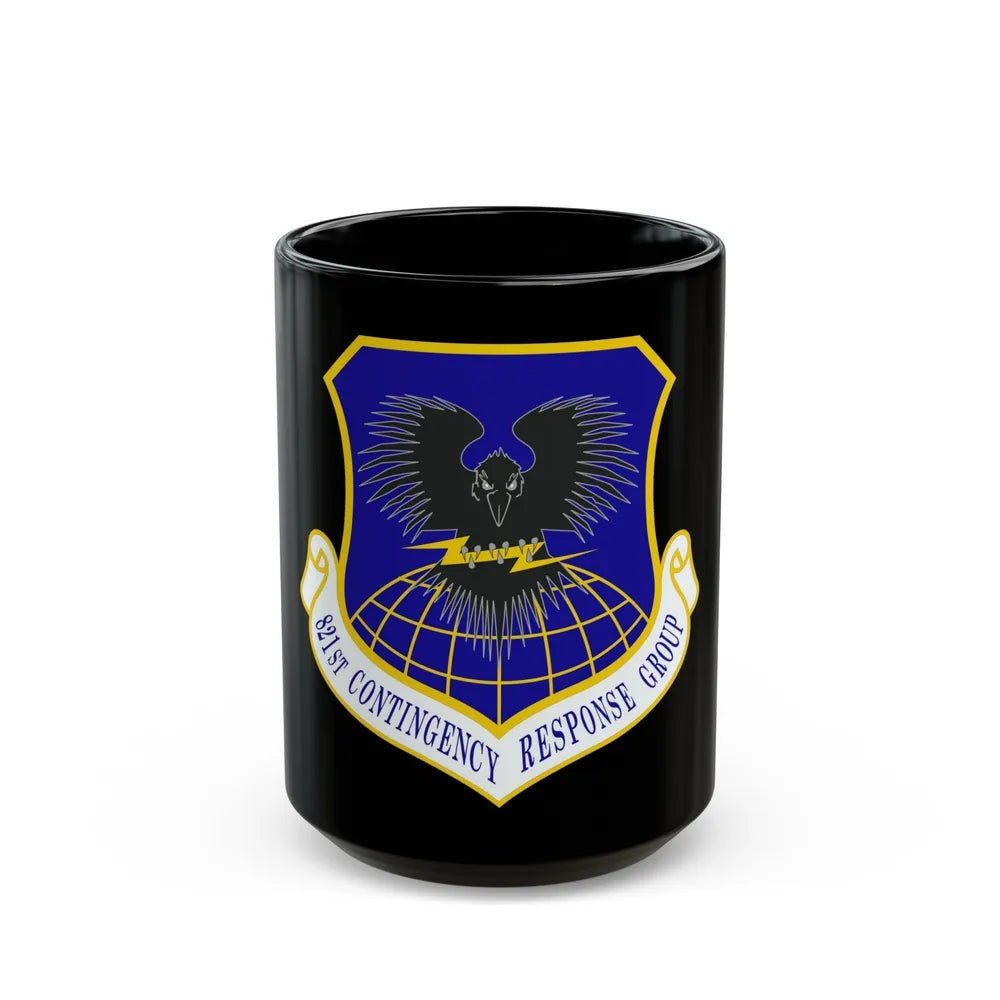 821 Contingency Response Group AMC (U.S. Air Force) Black Coffee Mug-15oz-Go Mug Yourself