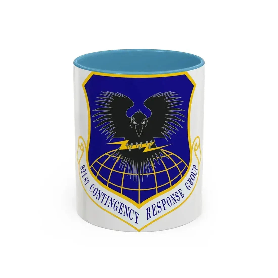 821 Contingency Response Group AMC (U.S. Air Force) Accent Coffee Mug 11oz Light Blue - Go Mug Yourself