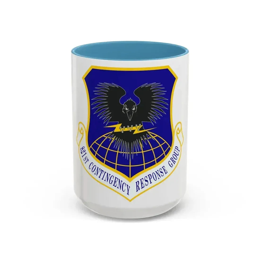 821 Contingency Response Group AMC (U.S. Air Force) Accent Coffee Mug 15oz Light Blue - Go Mug Yourself