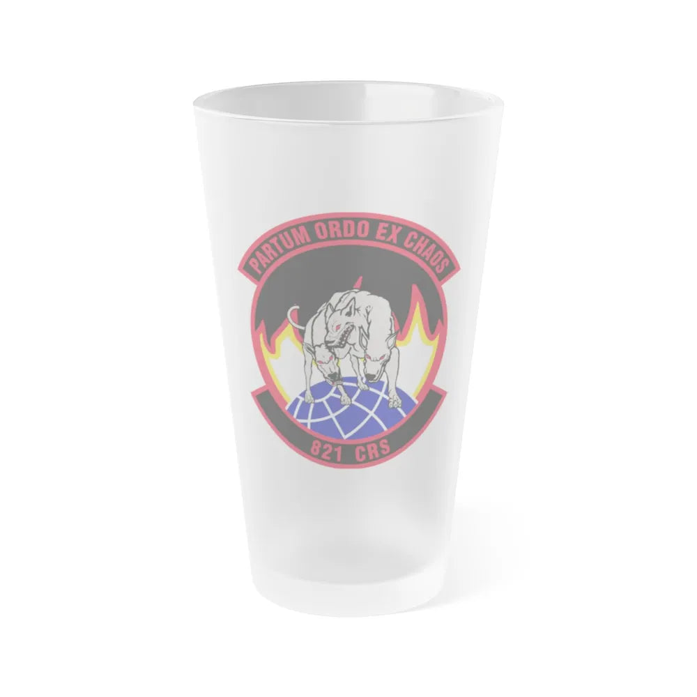 821 Contingency Response Sq AMC (U.S. Air Force) Frosted Pint Glass 16oz-16oz-Frosted-Go Mug Yourself