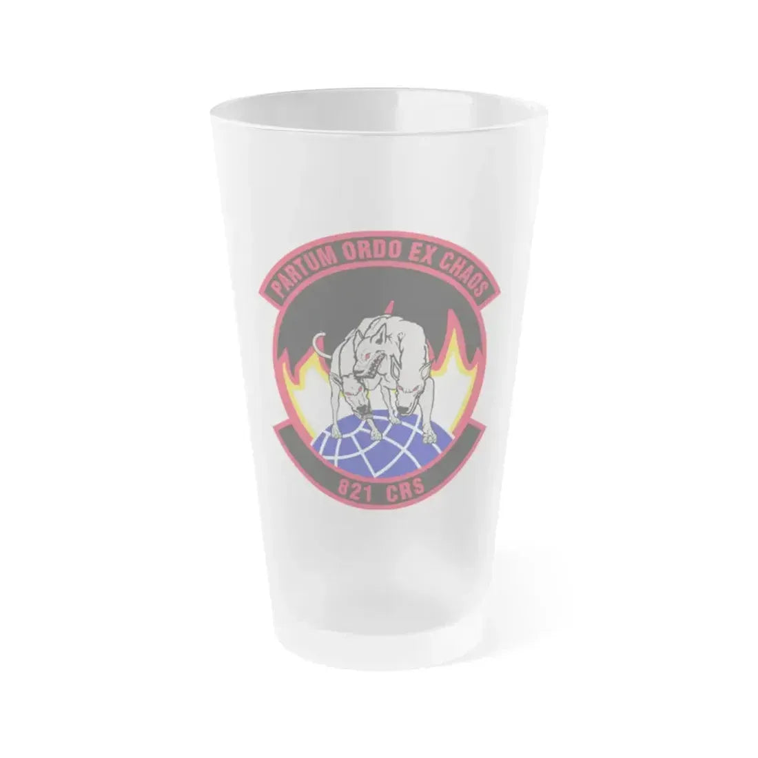 821 Contingency Response Sq AMC (U.S. Air Force) Frosted Pint Glass 16oz 16oz Frosted - Go Mug Yourself