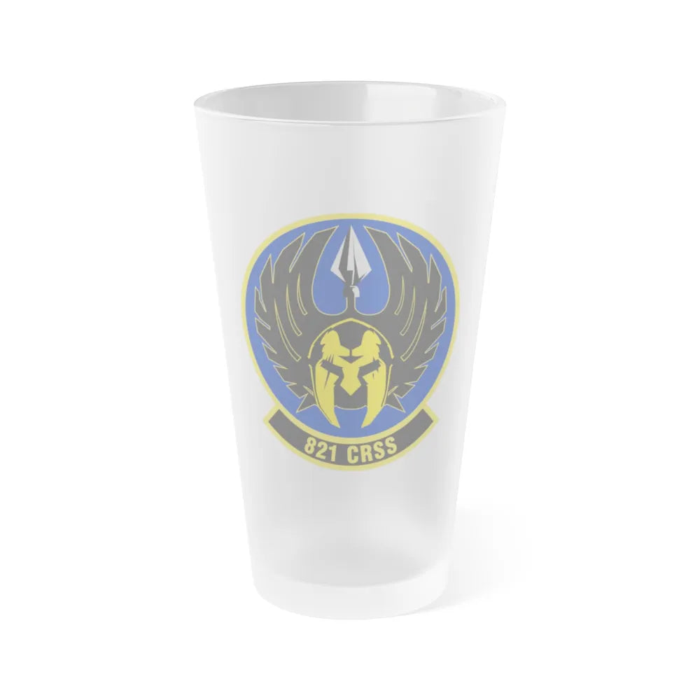 821 Contingency Response Support Sq AMC (U.S. Air Force) Frosted Pint Glass 16oz-16oz-Frosted-Go Mug Yourself