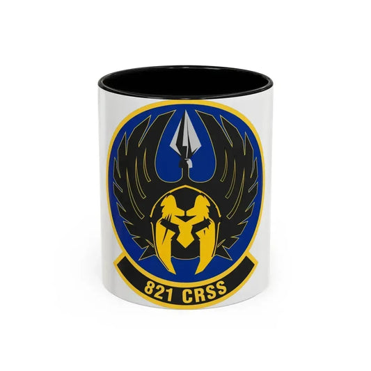 821 Contingency Response Support Sq AMC (U.S. Air Force) Accent Coffee Mug 11oz Black - Go Mug Yourself