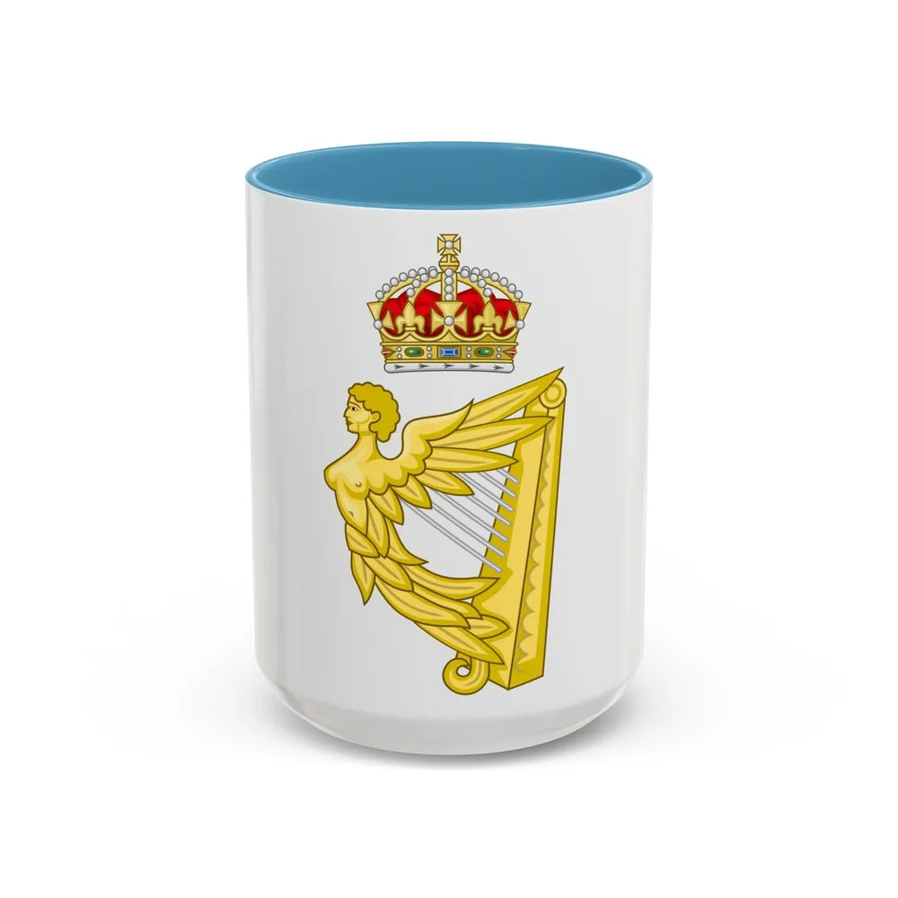 Crowned Harp (Tudor Crown) - Accent Coffee Mug-15oz-Light Blue-Go Mug Yourself