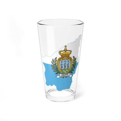 Flag map of San Marino (San Marino) Pint Glass 16oz
