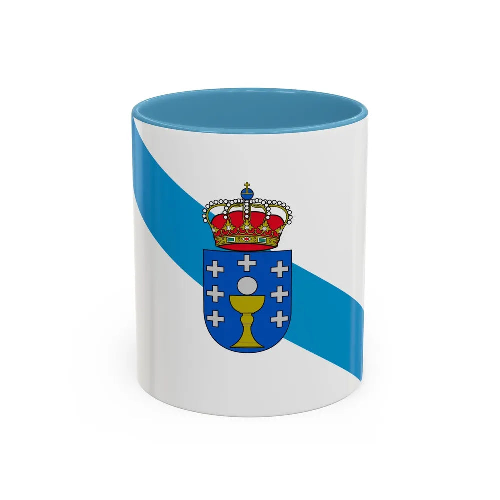 Flag of Galicia Spain - Accent Coffee Mug-11oz-Light Blue-Go Mug Yourself