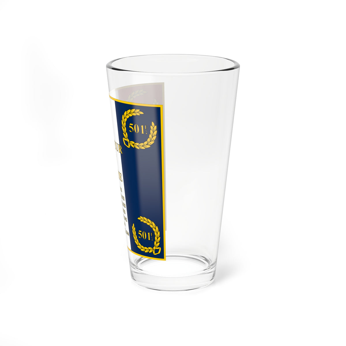 Drapeau Regimentaire du 501eme RCC - Revers (France) Pint Glass 16oz