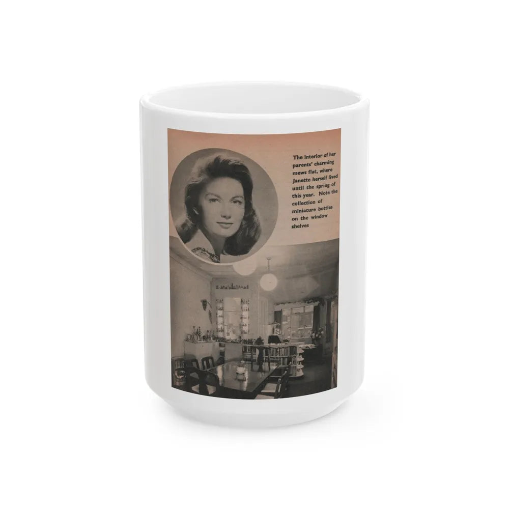 Janette Scott #58 - Life Story+Glamour Photos #38 Fans Star Library - Glamour Photo #6 (Vintage Female Icon) White Coffee Mug-15oz-Go Mug Yourself