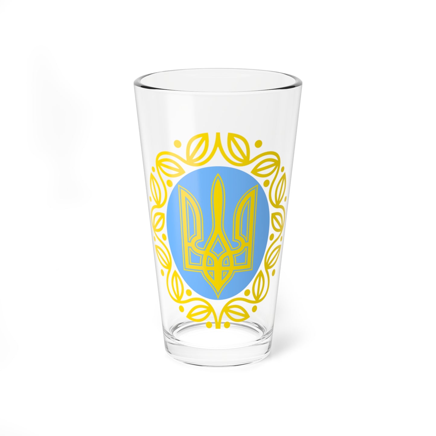 Coat of Arms of UNR harmonization of colours (Ukraine) (Coat of Arms) Pint Glass 16oz