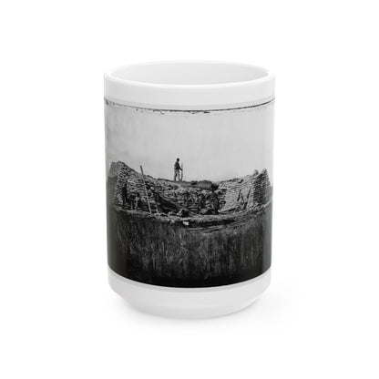 Morris Island (Vicinity), South Carolina. The  Marsh Battery  Or  Swamp Angel  After The Explosion, August 22, 1863 (U.S. Civil War) White Coffee Mug
