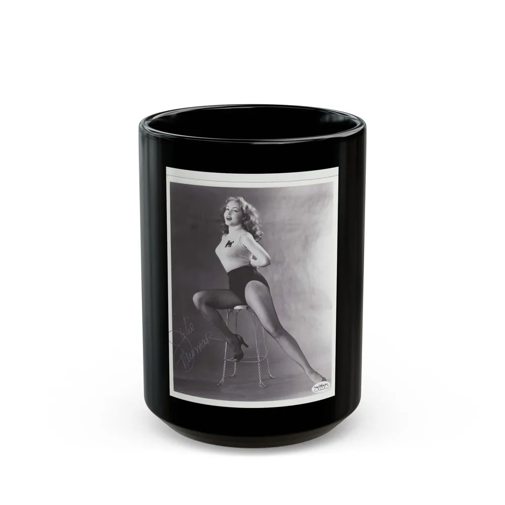 Julie Newmar #32 (Vintage Female Icon) Black Coffee Mug-15oz-Go Mug Yourself