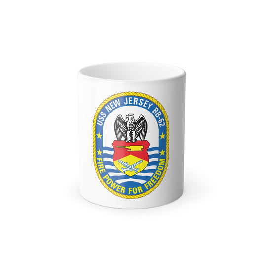 USS New Jersey BB 62 Fire Power For Freedom (U.S. Navy) Color Changing Mug 11oz