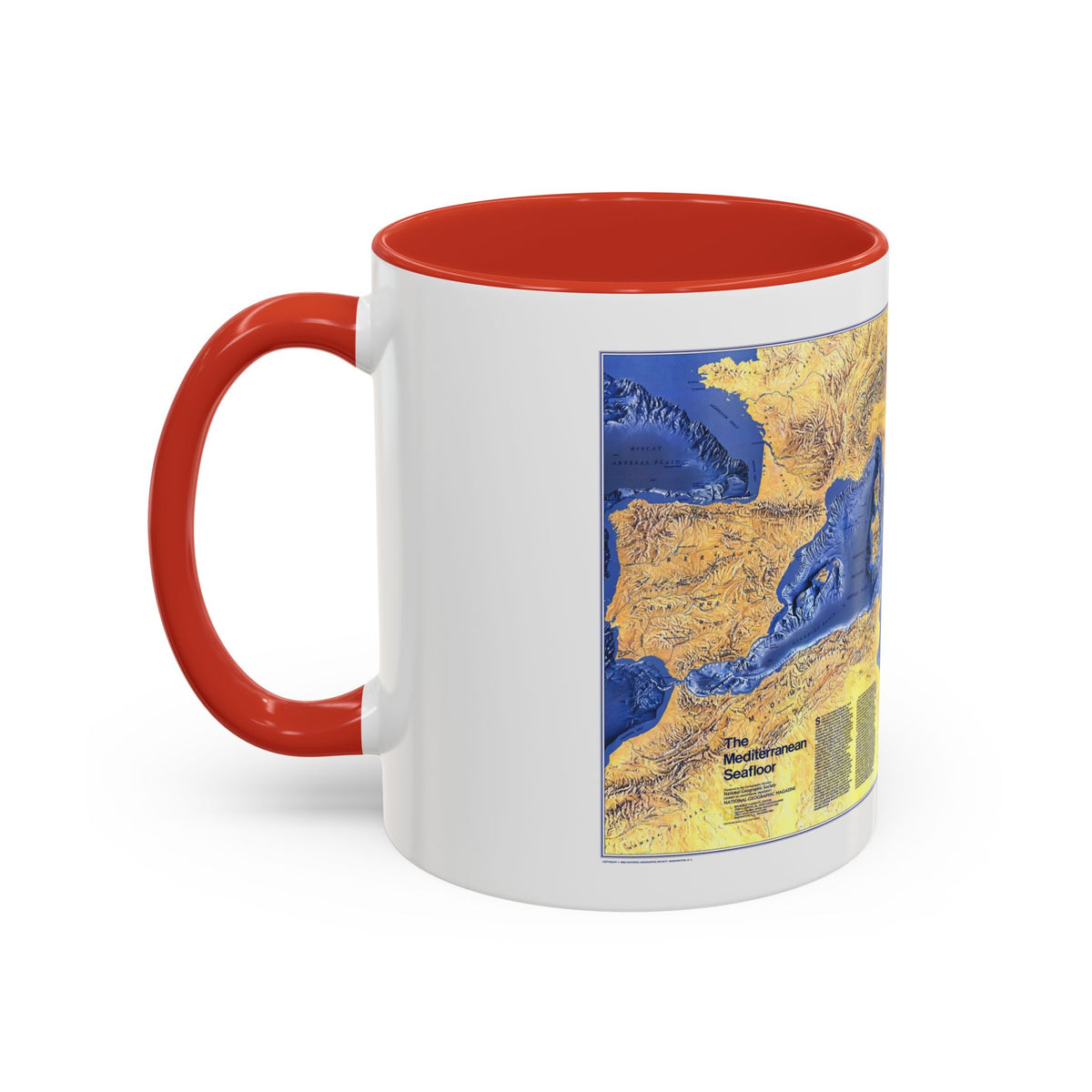 Mediterranean Seafloor (1982) (Map) Accent Coffee Mug