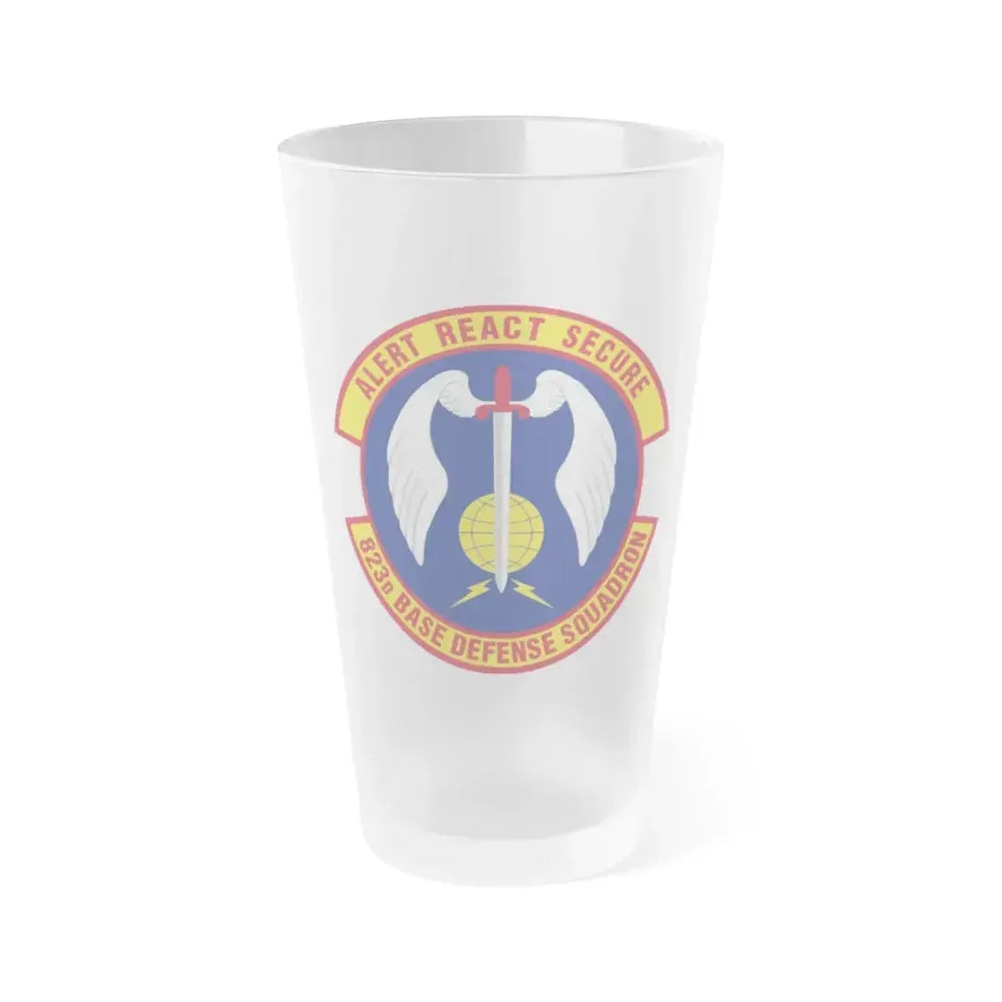 823 Base Defense Squadron ACC (U.S. Air Force) Frosted Pint Glass 16oz 16oz Frosted - Go Mug Yourself