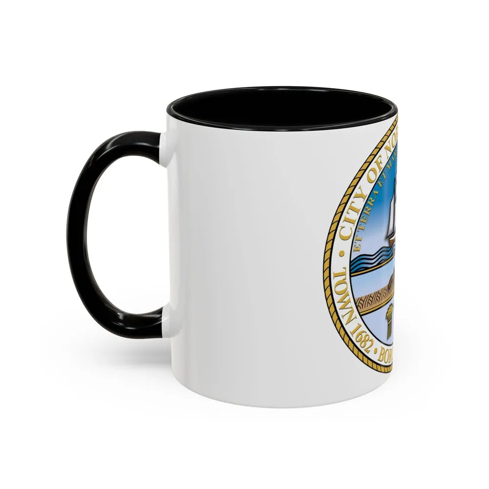 Seal of Norfolk Virginia - Accent Coffee Mug-Go Mug Yourself