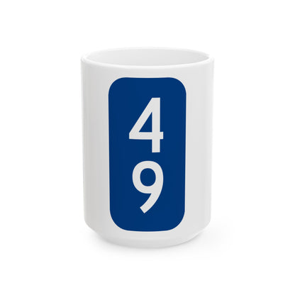 Warren County 49 NY tab (New York) (Road Sign) White Coffee Mug