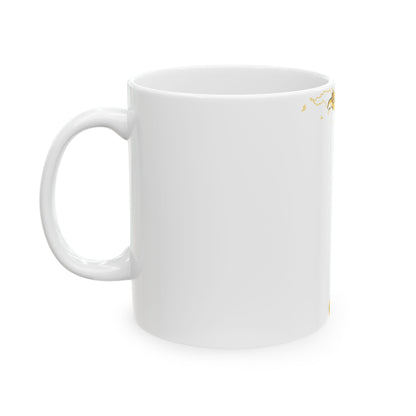 Flag-map of the United States Virgin Islands (United States) White Coffee Mug