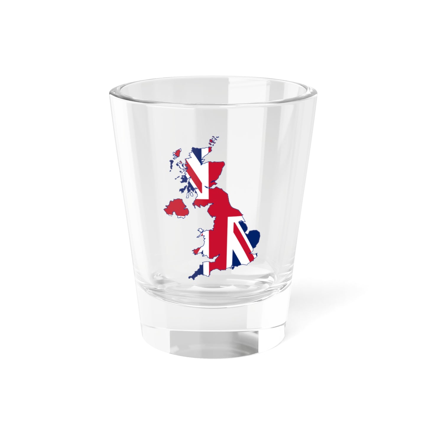 UK Outline and Flag (United Kingdom) Shot Glass 1.5oz