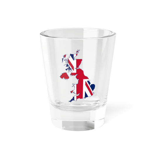 UK Outline and Flag (United Kingdom) Shot Glass 1.5oz