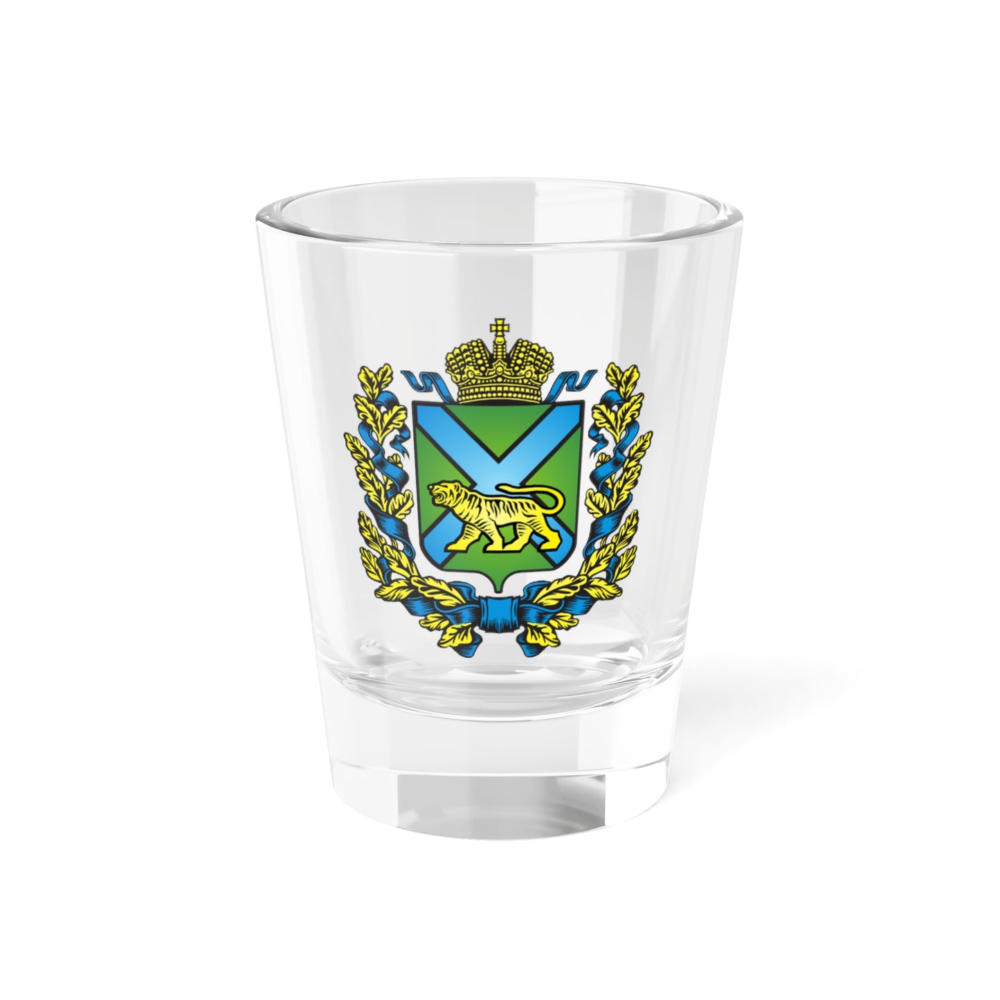 Full coat of arms of Primorsky Krai (Russia) (Coat of Arms) Shot Glass 1.5oz