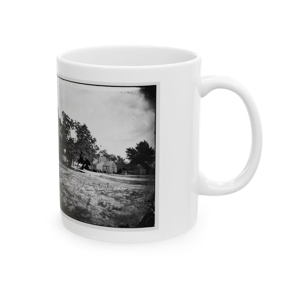 Cold Harbor, Va, Vicinity. W. P. Burnett's House; Tents At Left (U.S. Civil War) White Coffee Mug