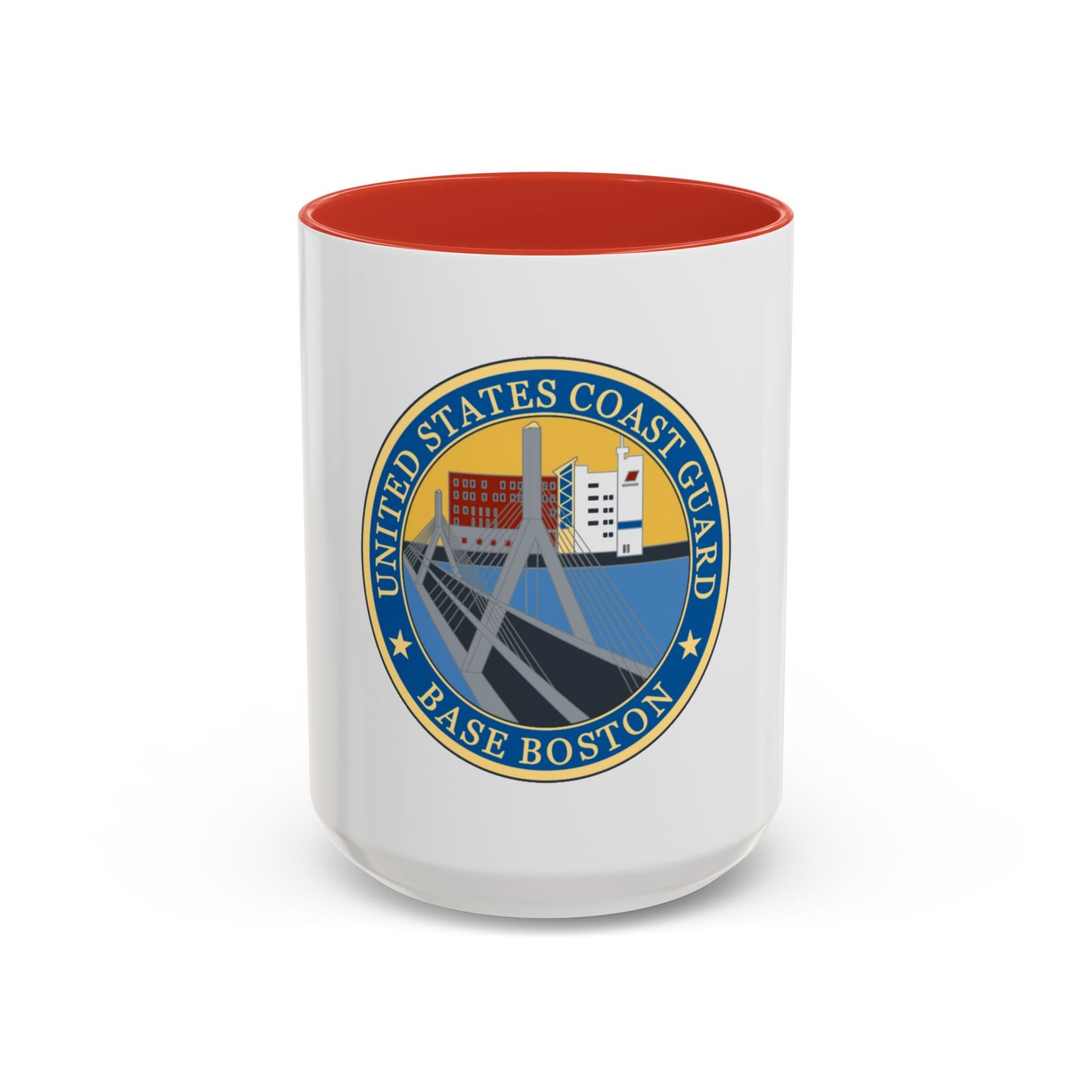 USCG Base Boston (U.S. Coast Guard) Accent Coffee Mug