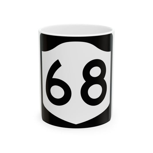 NY-68 (New York) (Road Sign) White Coffee Mug