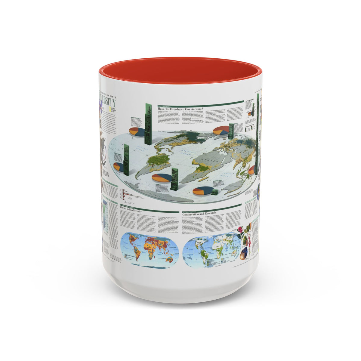 World Map - Biodiversity (1999) (Map) Accent Coffee Mug